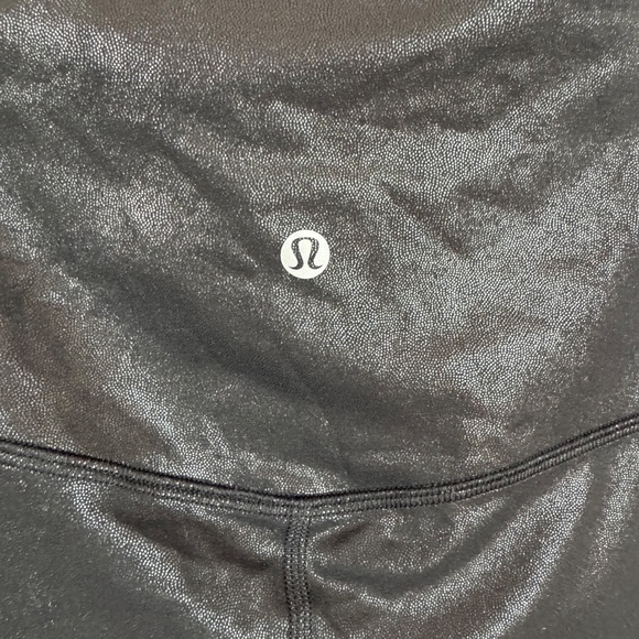 Lululemon Align High Rise Pant 25" Shine Radiate Foil Black Leggings Size 12 - Picture 5 of 5